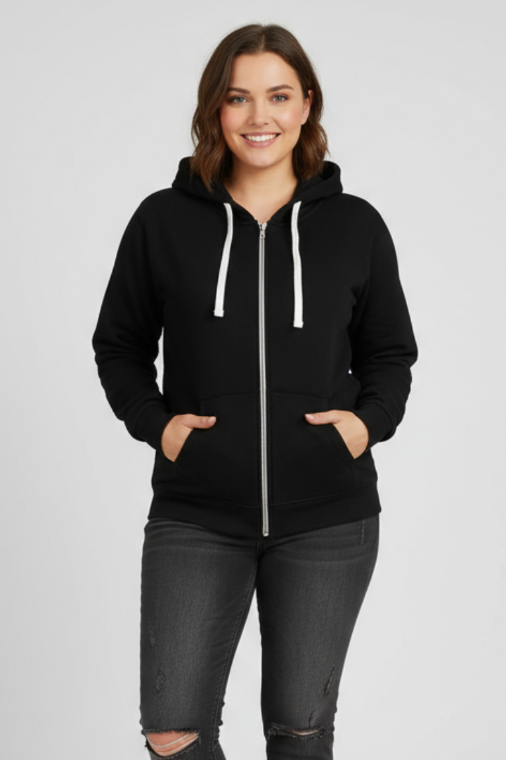 Hailey | Women’s Zip Hoodie with Drawstring Hood and Front Pockets