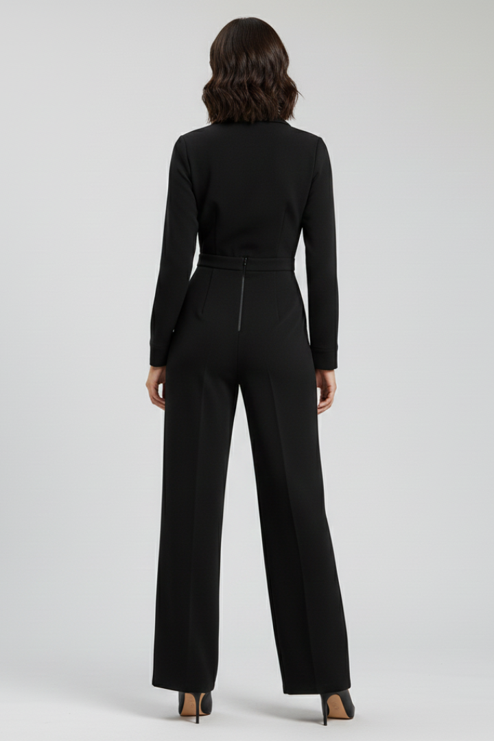 Elizabeth | Women’s Collared Wide-Leg Tailored Jumpsuit