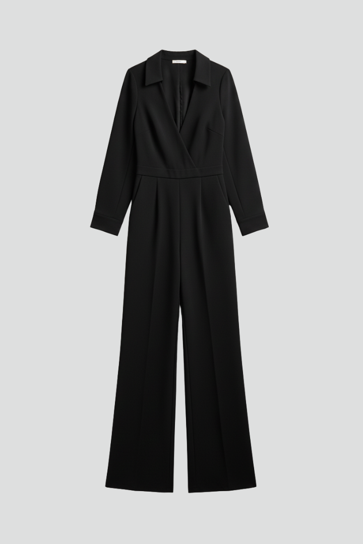 Elizabeth | Women’s Collared Wide-Leg Tailored Jumpsuit