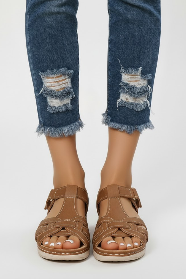 Hannah | Women’s Retro Strap Sandals with Buckle Fastening