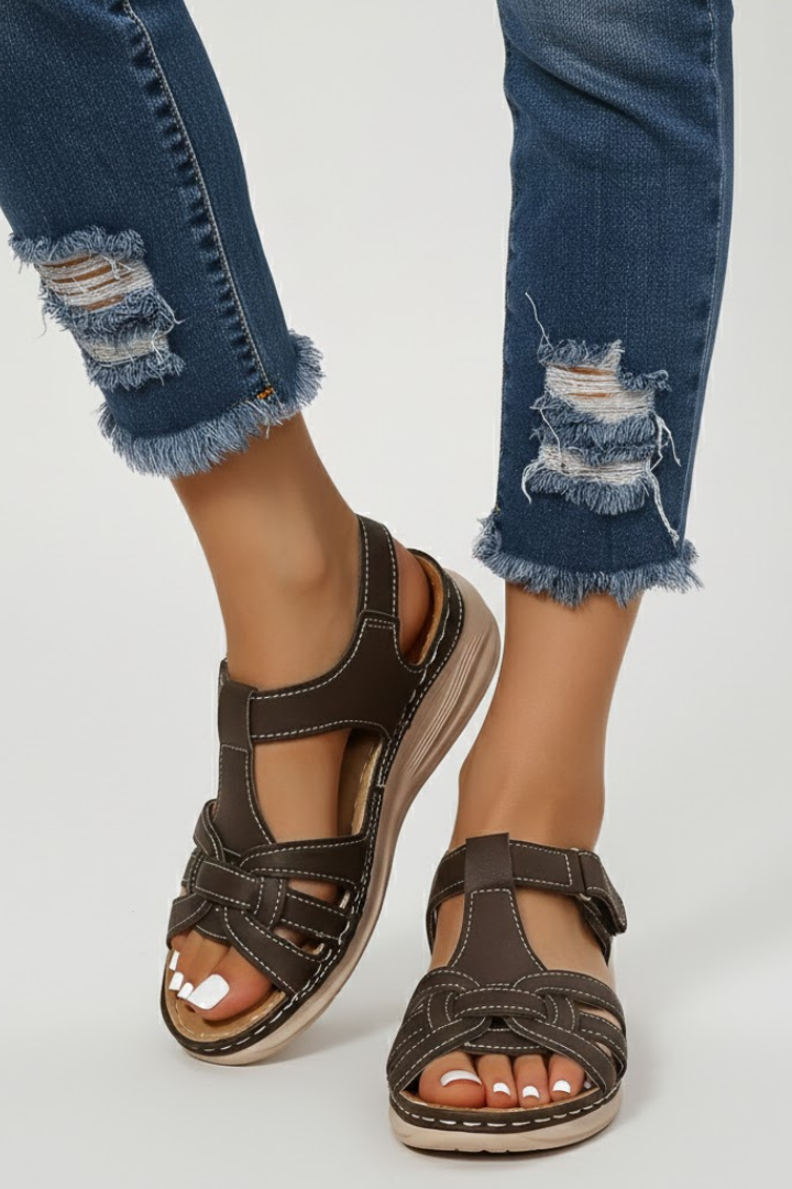 Hannah | Women’s Retro Strap Sandals with Buckle Fastening