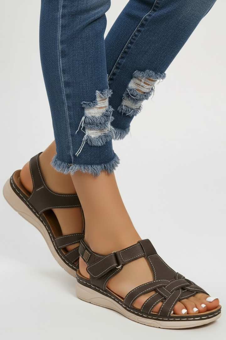 Hannah | Women’s Retro Strap Sandals with Buckle Fastening