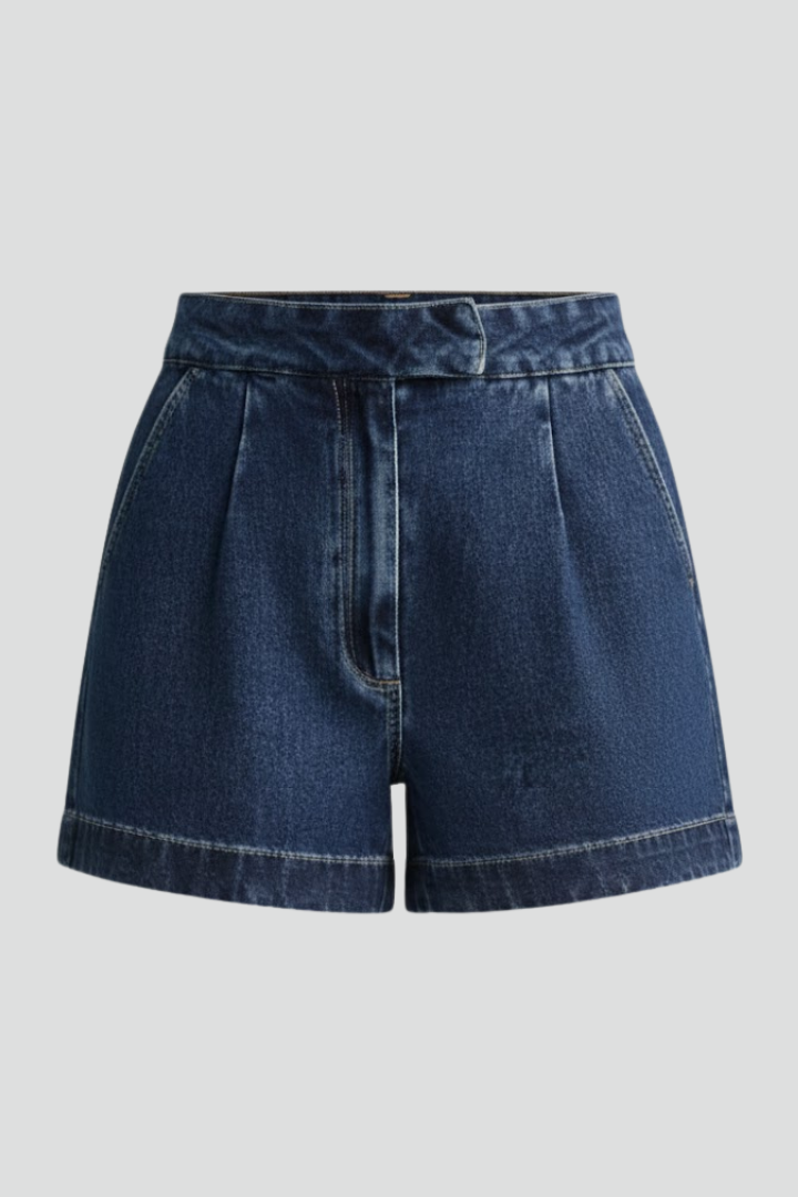 Danielle | Women’s High Waisted Shorts Rolled Hem