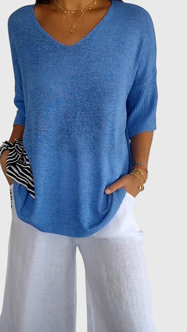 Cassandra | Elegant V-Neck Top