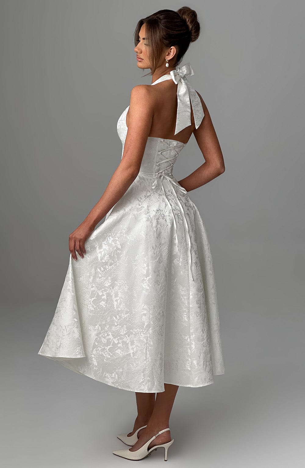 Kimberly | Women’s Wedding Gues Dress Halter Midi Dress