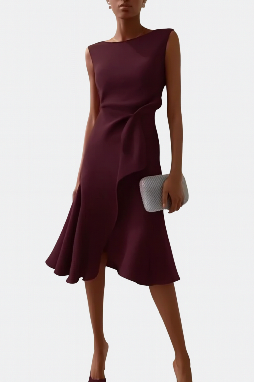 Eleanor | Women’s Draped Asymmetric Midi Dress