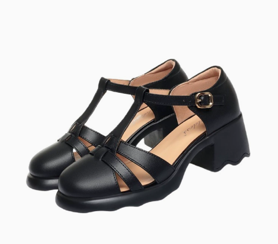 Elyxiana | Orthopedic T-Strap Block Heels