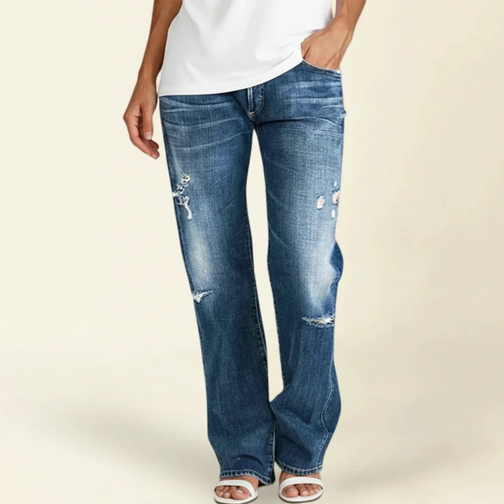 Chloe | Women’s Ripped High Rise Straight Jeans